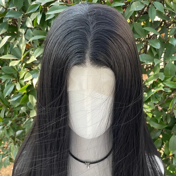 Perruque Lace Front Wig synthétique noire de jais 13x4