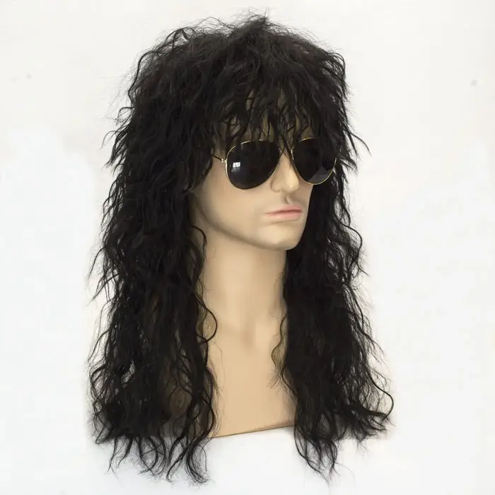 Perruque synthétique pour homme style Glam Rock Punk des années 70 et 80