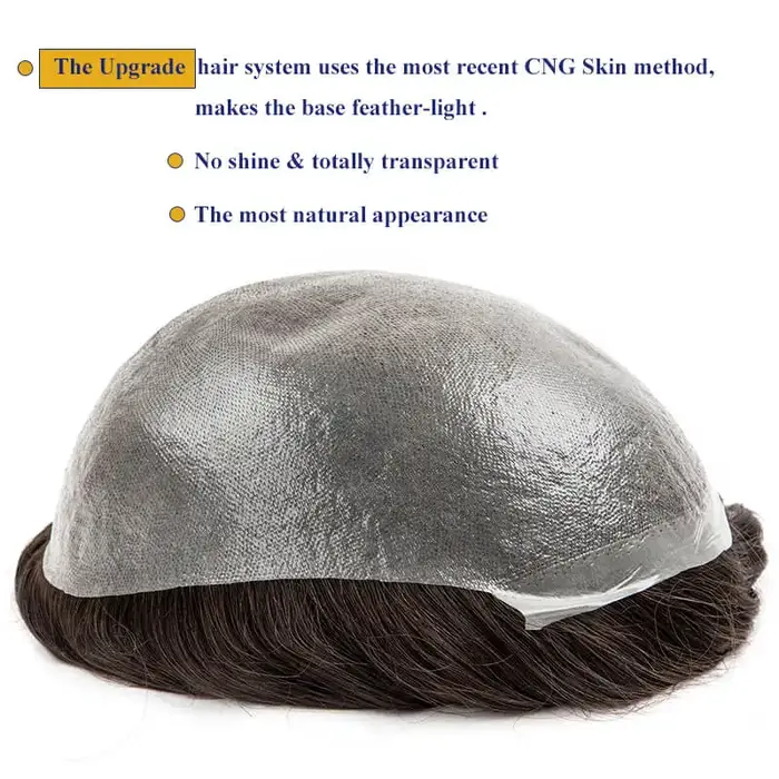 Permier mâle prothèse de cheveux Ultra-mince 0.03mm peau perruques pour hommes 6 "prothèse capillair