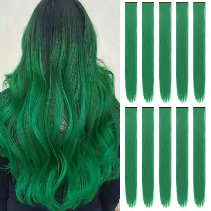 Extensions de cheveux colorés de 22 pouces, postiche droite, Extensions de cheveux colorées, reflets