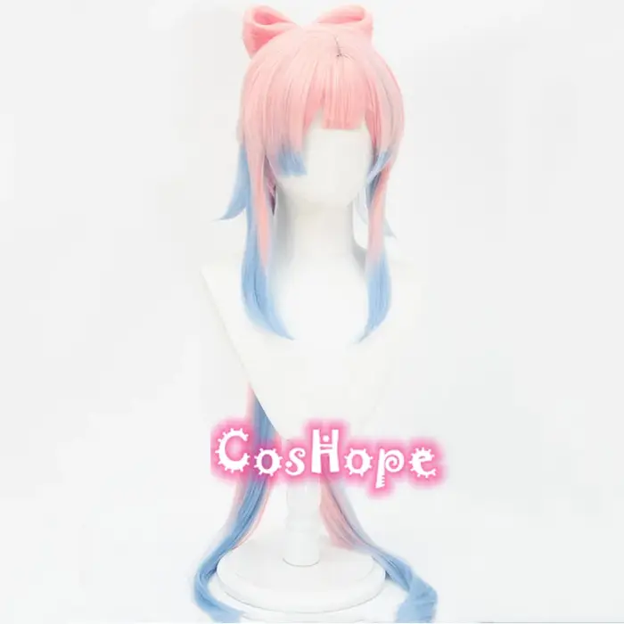 Kokomi Cosplay perruque 120 cm rose mixte bleu