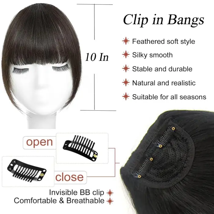 Réinitialisation in Bangs Extensions de cheveux pour femmes