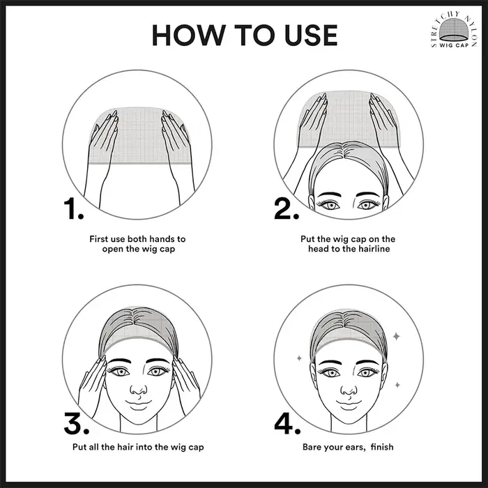 2/12 pièces de bonnets de perruque noirs élastiques, respirants et invisibles, parfaits pour un usag