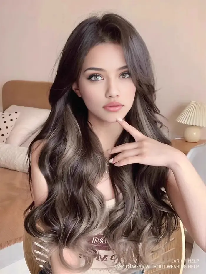 Synthétique 5 clips 50 cm extensions de cheveux colorées vague d'eau perruque rose