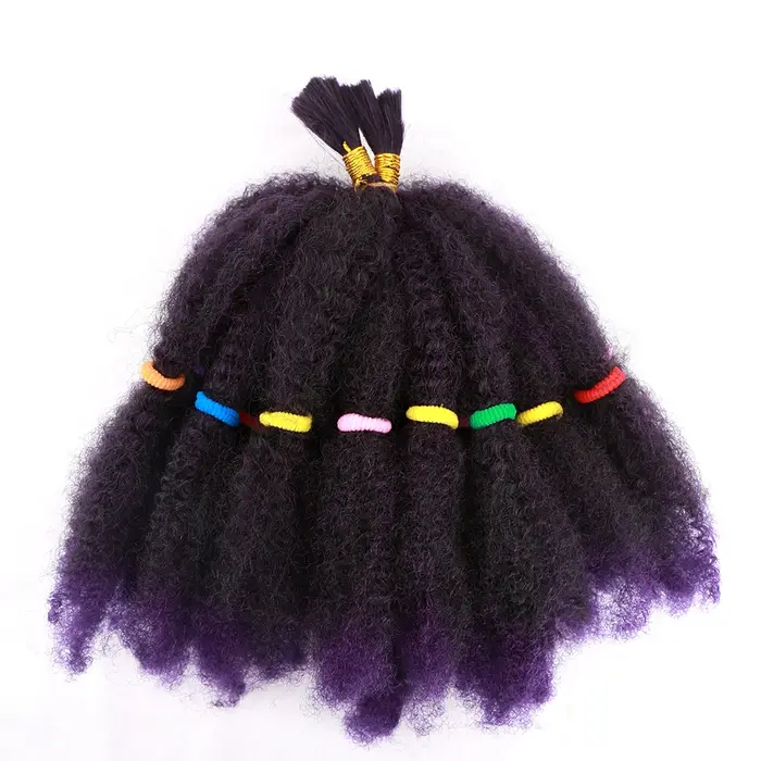 Afro crépus Marley tressage printemps torsion Crochet cheveux Extensions en vrac Faux Locs naturel noir Ombre tresses synthétiques pour les femmes