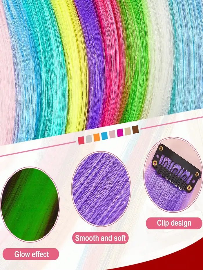 Extensions capillaires synthétiques lumineuses néon