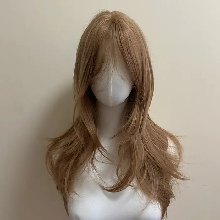 Perruque marron clair femme bandeau corps miel brun ondulé Rose filet à cheveux modèles en frange française haut niveau
