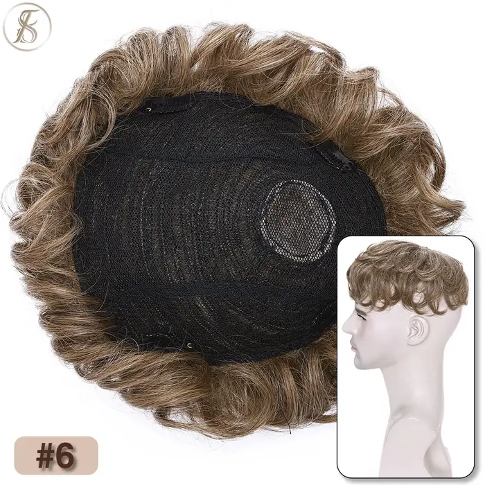 TESS hommes système de remplacement de cheveux 35g hommes toupet 16x19 cm perruque de cheveux humain