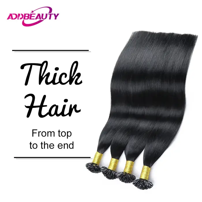 Extensions de cheveux lisses à pointe en U