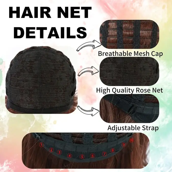 Perruque de Cosplay Longue Brune avec 2 Tresses pour Femme