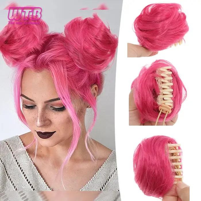 Mini chignon perruque synthétique Style de poignée avec cordon de serrage