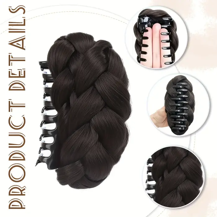 Postiche de chignon synthétique avec pince à griffe ovale