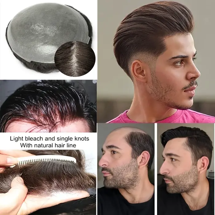 Prothèse capillaire naturelle pour hommes
