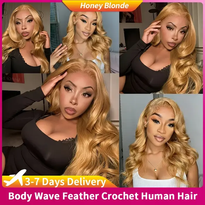 Réutilisable sans nœuds # 27 mèches de cheveux humains blond miel pour tresses bohèmes
