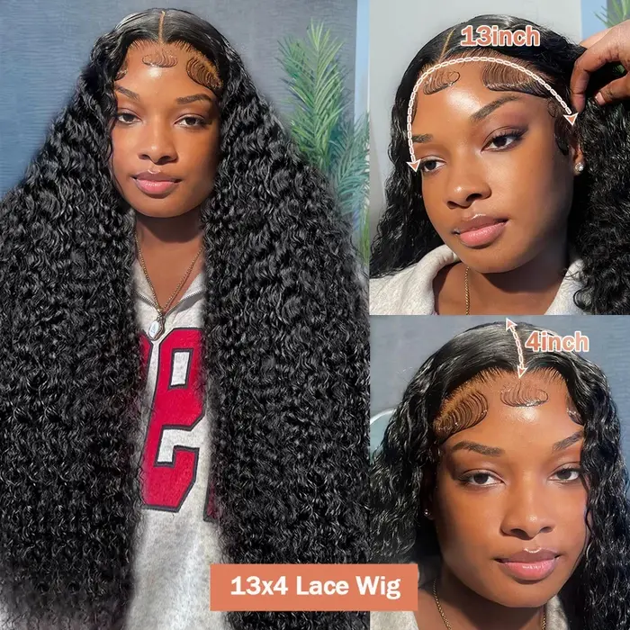 Perruque frontale vague profonde 13x6 Hd dentelle vague lâche perruques cheveux brésiliens naissance