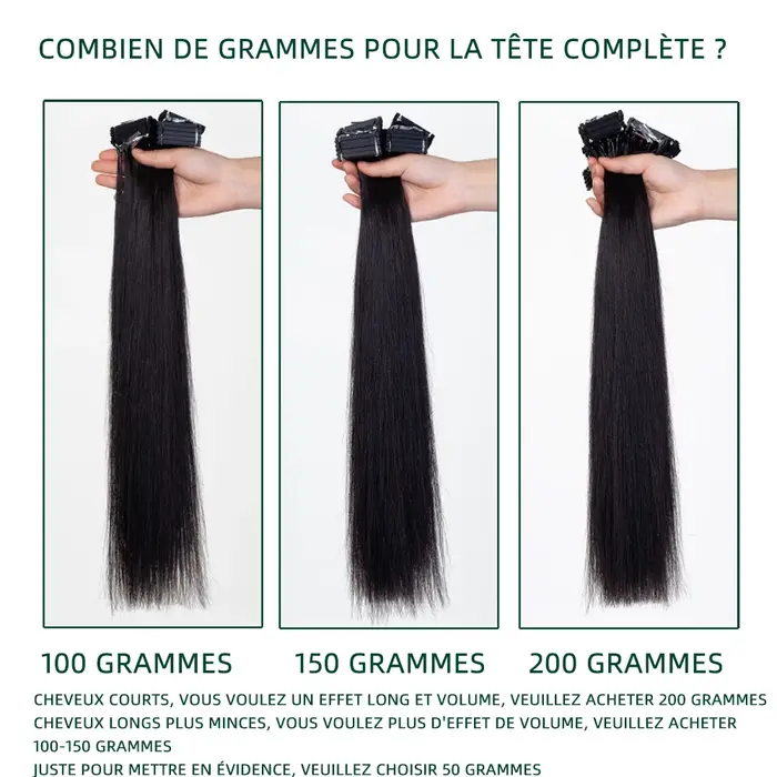 Isheeny – Extensions de cheveux pièces/ensemble naturels