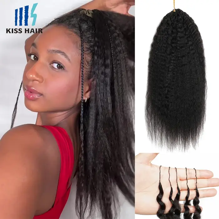 Extensions réutilisables en cheveux humains 100% naturels, tresses bohèmes pré-divisées, mèches en v