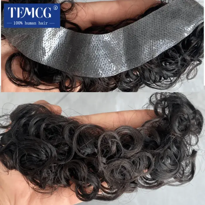 Perruque toupet 100% naturelle pour hommes