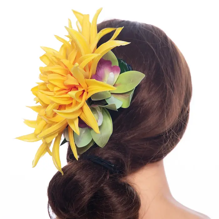Pince à cheveux orchidée Nunlia glamour pour séparés euse hawaïenne Hula