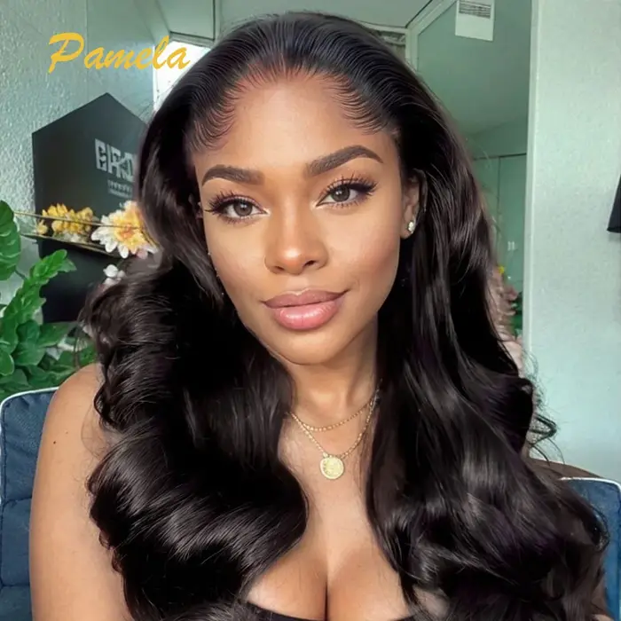 Perruque Lagos Hairline 13x4 Invisible Lace Frontal, Densité 250, Cheveux Humains Ondulés Profonds,
