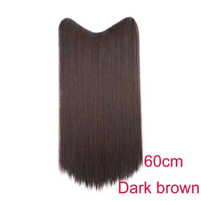 Extension de cheveux synthétique longue et droite de 24 pouces