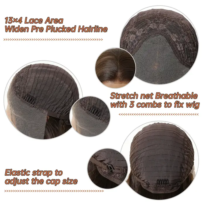 EASIHAIR – perruque Lace Front Wig synthétique courte et lisse
