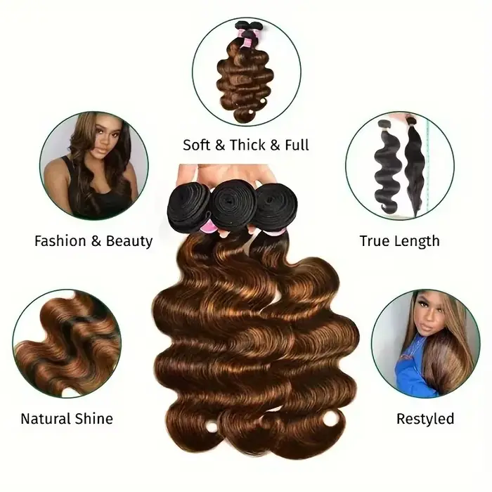 Mèches brésiliennes Body Wave brunes Balayage