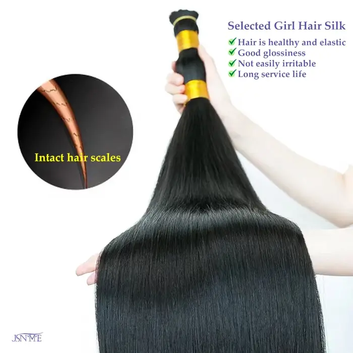 Extensions de cheveux humains à pointe plate JSNME