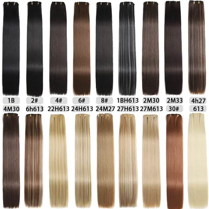 Extensions de Cheveux Synthétiques Longs et Lisses