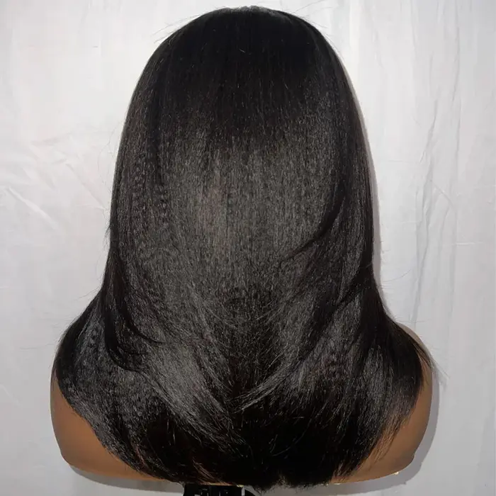 Perruques Yaki légères sans colle cheveux humains Wear And Go 7x5
