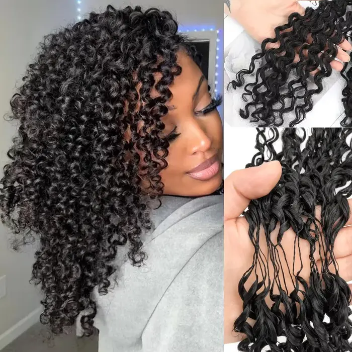 Dialola Wigs 12A Petites spirales bouclées, mèches bouclées crépues, cheveux humains pour crochet, t