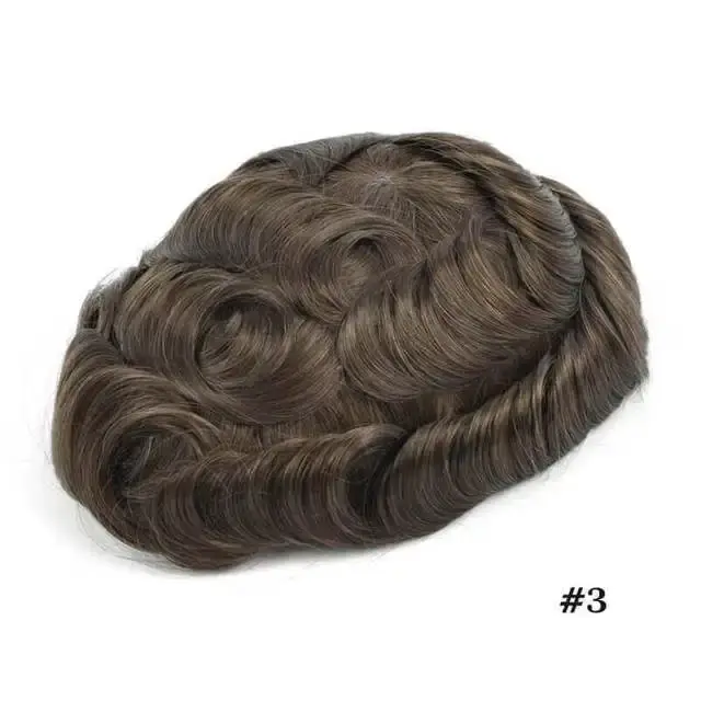 Vloop-Perruques de cheveux humains indiens en PU pour hommes