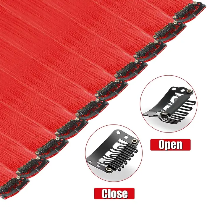 6/12 pièces Extensions de cheveux pince, 22 pouces Extensions de cheveux colorés reflets de fête pos