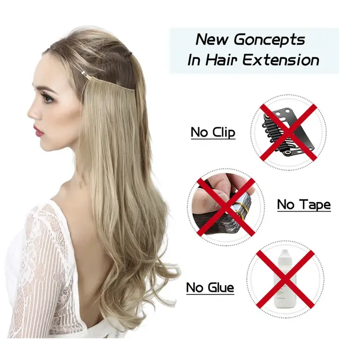 Extensions de cheveux synthétiques naturelles