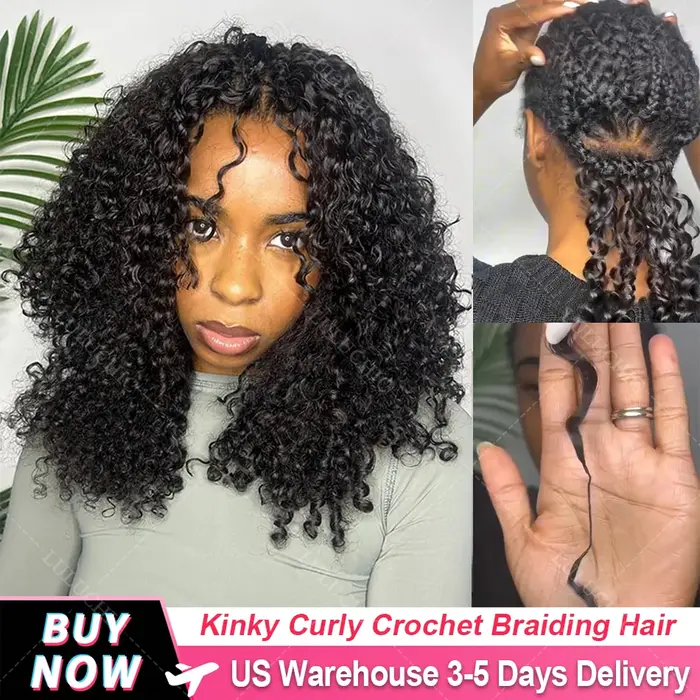 Petites spirales invisibles bouclés Crochet cheveux humains 12A sans noeuds pré-séparés crépus boucl