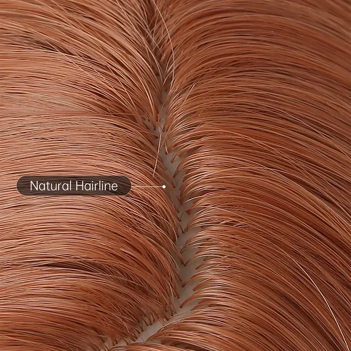 LOUIS FERRE – perruques synthétiques en cuivre rouge marron gingembre avec raie au milieu pour femmes, cheveux naturels pour filles, perruque quotidienne en Fiber résistante à la chaleur
