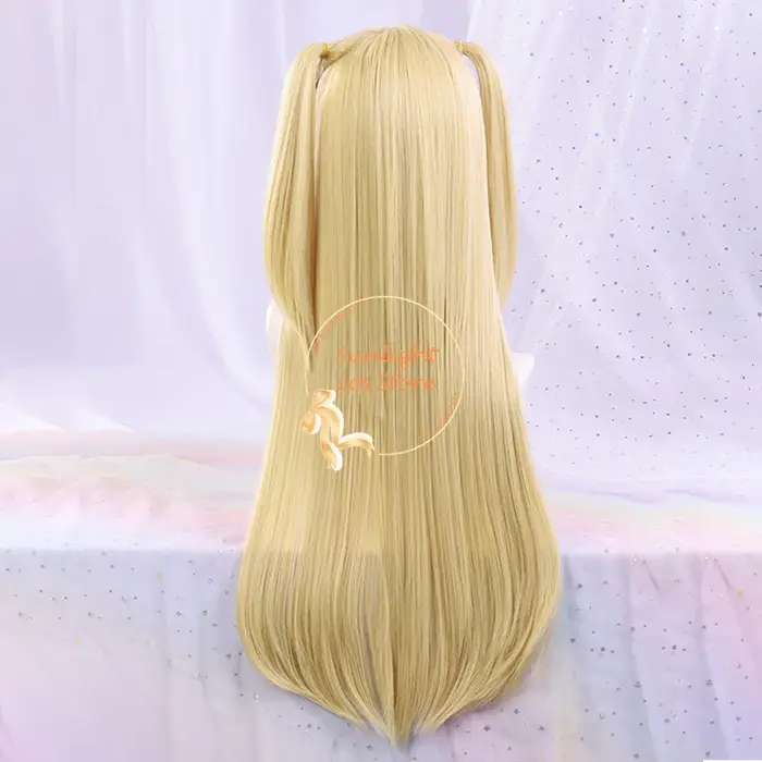 Cosplay perruque longue jaune doré femmes Misa Amane Anime