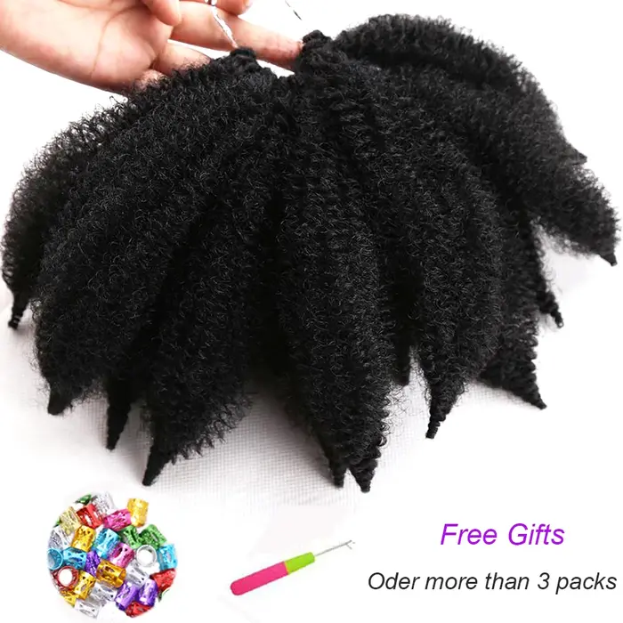 Marley tresses cheveux synthétiques 8 pouces doux Afro crépus torsion Crochet tresse Extensions