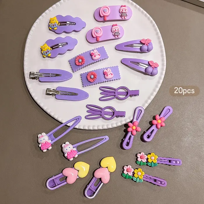 20 pinces à cheveux violettes mignonnes