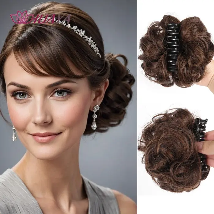 Chignon synthétique à griffes pour femmes