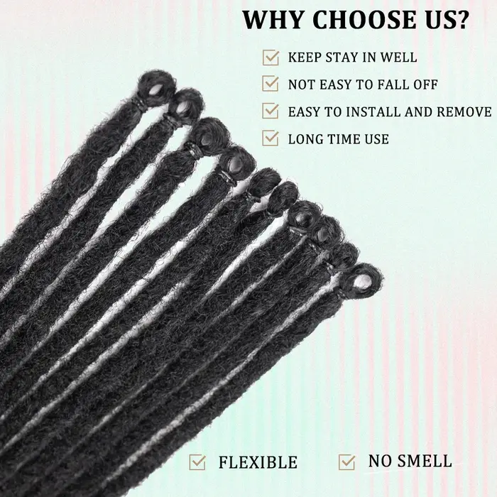 Extensions de Dreadlock synthétiques 10 racines/paquet Hippie dreads à une extrémité Ombre Loc