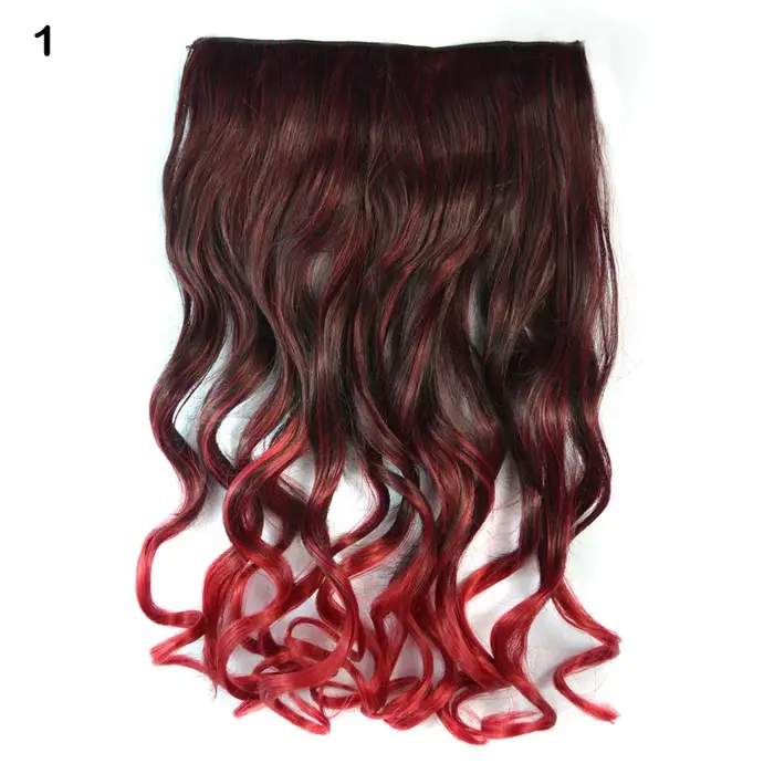 Jeedou une pièce synthétique Clip-in Extension de cheveux Ombre ondulé noir bleu dégradé moderne Cosplay boîte de nuit Style postiche