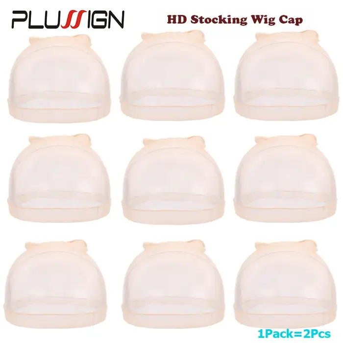 Plussign 12 pièces Hd bonnet de perruque pour faire du Style de cheveux naturels bonnets de perruque