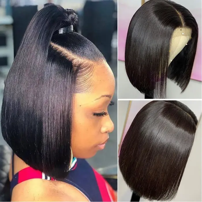 Perruque Bob Lace Frontal Wig brésilienne Remy