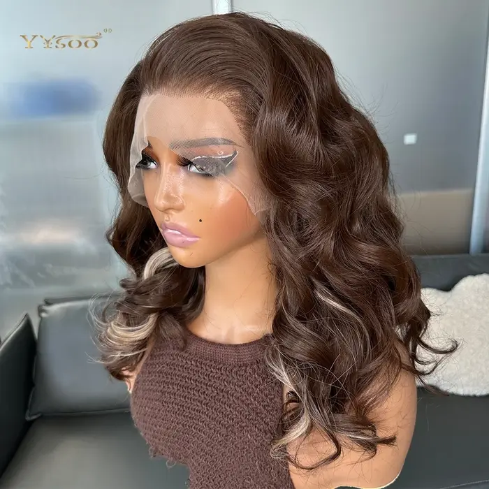 Perruques Lacefront Synthétiques Pré-Pluckées Sans Colle Résistantes à la Chaleur Ondulées Naturelles en Fibre Future pour Femmes Noires Usage Quotidien