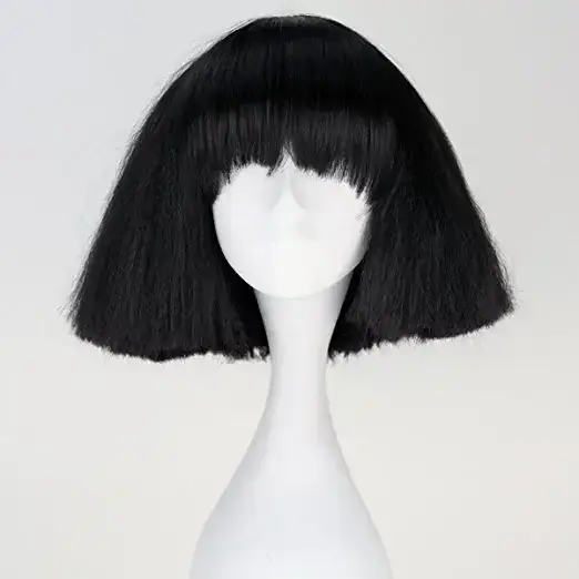 Lady Gaga-Perruque Synthétique Noire Blonde et Blanche pour Cosplay