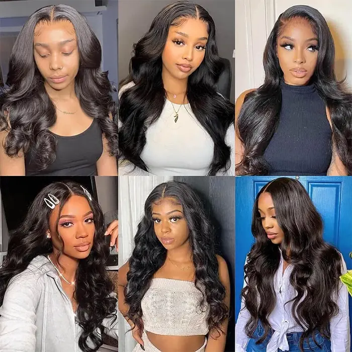 Perruque Lace Front Wig Body Wave Brésilienne Naturelle, Cheveux Humains, 13x6, 13x4, 30 Pouces, 200