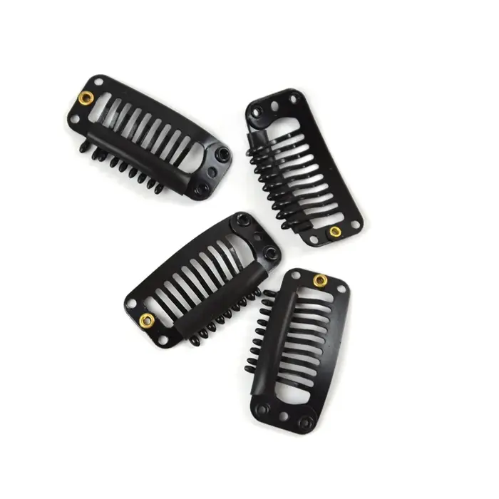 12 clips de perruque en U de 32 mm avec silicone au dos, clips peigne pour extensions de cheveux, ac