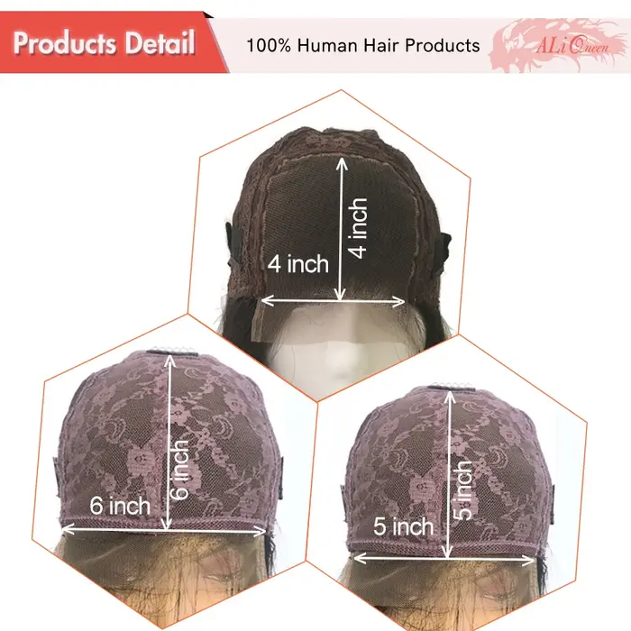Ali Queen cheveux droite HD Transparent dentelle perruque cheveux humains dentelle frontale perruques 4x4 5x5 fermeture avec des cheveux de bébé couleur naturelle