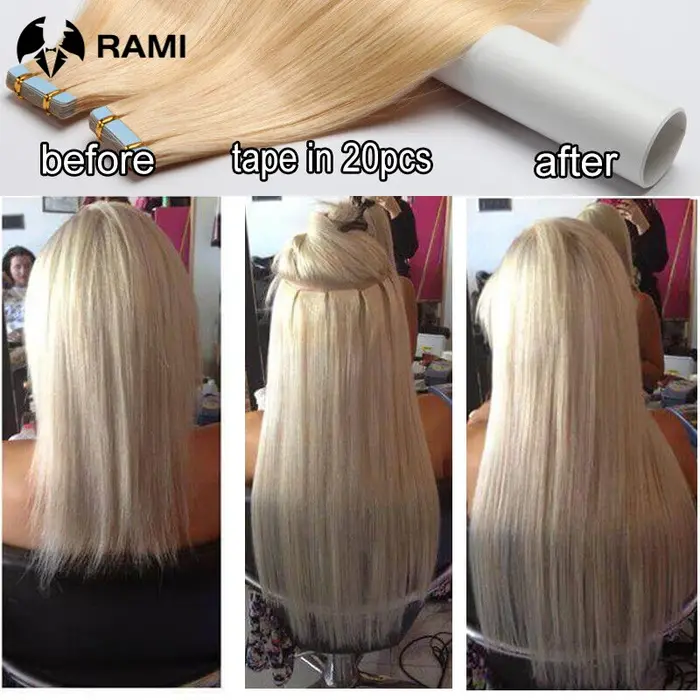 Bande Invisible dans les Extensions de cheveux 20 pièces 100%